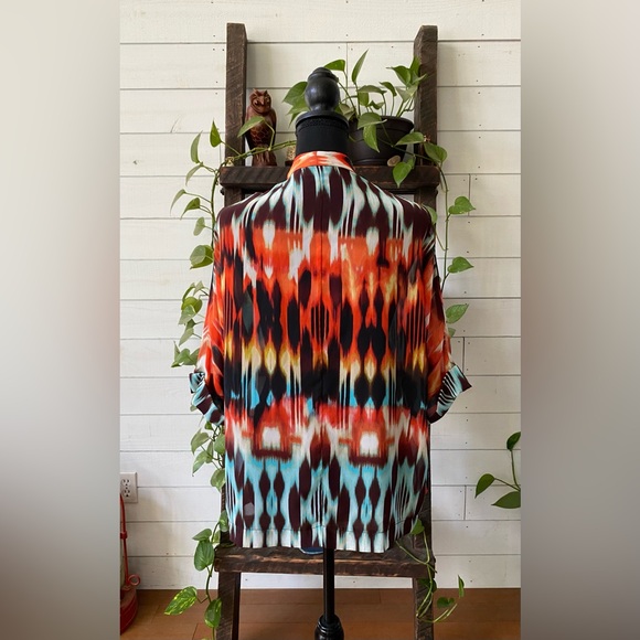 A new day: Vibrant Multicolor Open Front Kimono - Picture 12 of 17